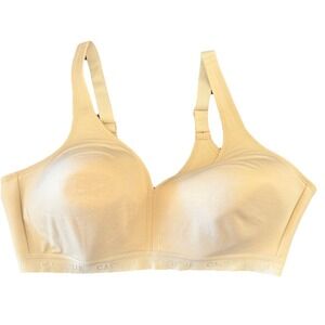 Cacique Nude‎ Bra 46D Lightly Lined Wireless Logo Band Comfort Lounge Bra